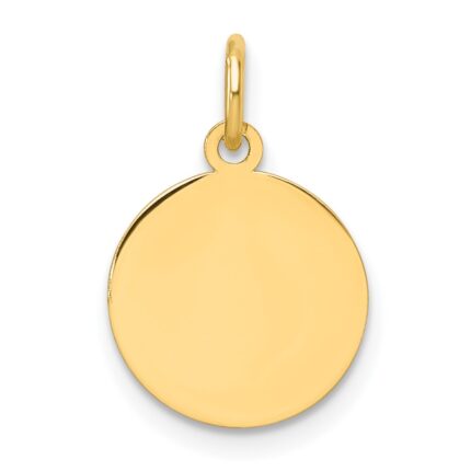 14k Plain .013 Gauge Round Engravable Disc Charm