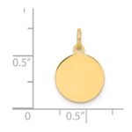 14k Plain .018 Gauge Round Engravable Disc Charm - Image 5