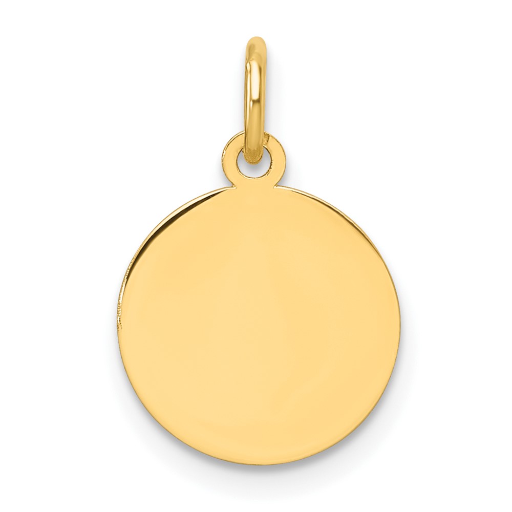XM733.jpg 14k Plain .011 Gauge Round Engravable Disc Charm - Image 1