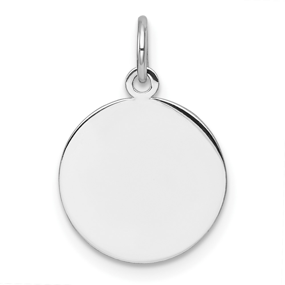 XM738-1.jpg 14k White Gold Plain .011 Gauge Round Engravable Disc Charm - Image 1