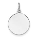 14k White Gold Plain .013 Gauge Round Engravable Disc Charm - Image 2