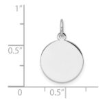 14k White Gold Plain .013 Gauge Round Engravable Disc Charm - Image 3
