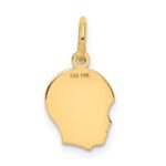 14k .018 Depth Engravable Boy Head Charm - Image 4
