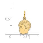 14k .013 Depth Engravable Boy Head Charm - Image 3