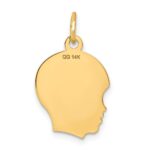 14k .018 Depth Engravable Boy Head Charm - Image 4
