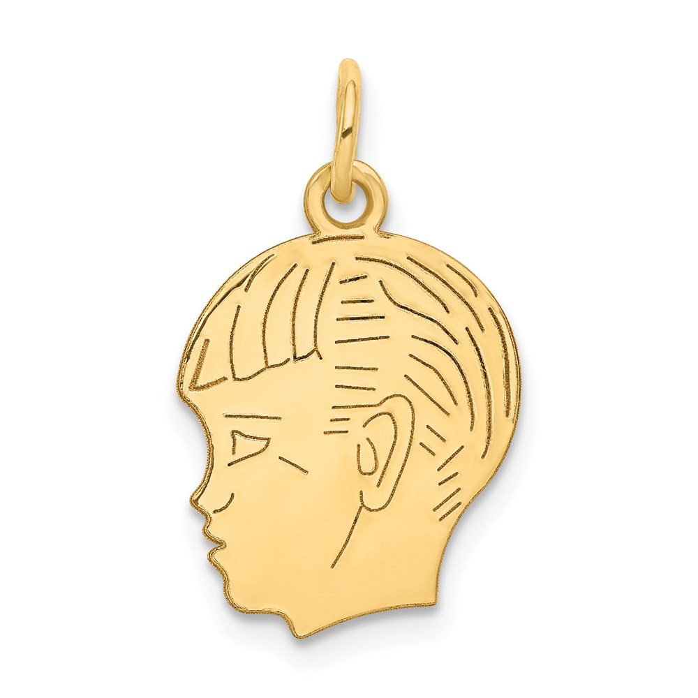 XM96-4.jpg 14k .018 Depth Engravable Boy Head Charm - Image 1