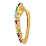 14k Polished 7-Stone Mothers Heart Slide Mounting - Image 3