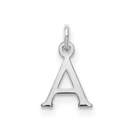 Sterling Silver Rhodium-plated Letter A Initial Charm