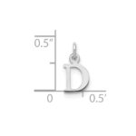 Sterling Silver Rhodium-plated Letter D Initial Charm - Image 2