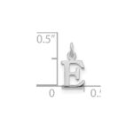 Sterling Silver Rhodium-plated Letter E Initial Charm - Image 2