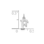 Sterling Silver Rhodium-plated Letter F Initial Charm - Image 2
