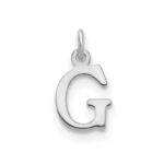Sterling Silver Rhodium-plated Letter G Initial Charm
