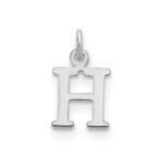 Sterling Silver Rhodium-plated Letter H Initial Charm