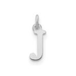 Sterling Silver Rhodium-plated Letter J Initial Charm