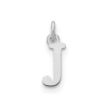 Sterling Silver Rhodium-plated Letter J Initial Charm