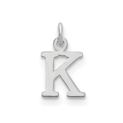Sterling Silver Rhodium-plated Letter K Initial Charm