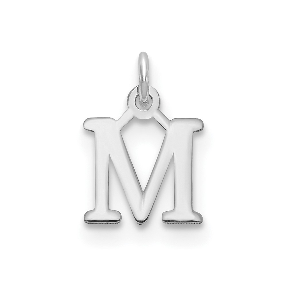 XNA1160SS_M.jpg 14kw Cutout Letter M Initial Pendant - Image 1