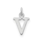 14kw Cutout Letter V Initial Pendant