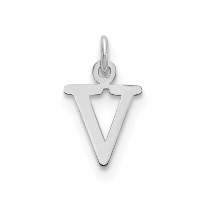 14kw Cutout Letter V Initial Pendant