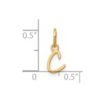 14KY Upper case Letter C Initial Charm - Image 3