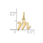 14KY Upper case Letter M Initial Charm - Image 4