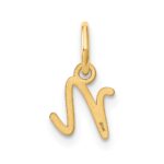 14KY Upper case Letter N Initial Charm - Image 3