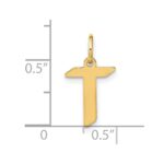 14KY Letter T Initial Pendant - Image 4