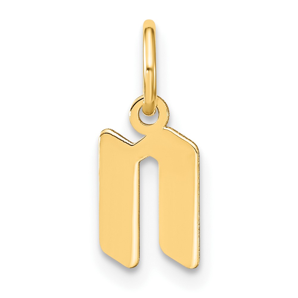 XNA1383GP_N.jpg 14ky Lowercase Letter N Initial Pendant - Image 1