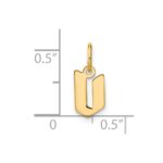 14ky Lowercase Letter V Initial Pendant - Image 4