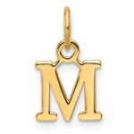 14ky Cutout Letter M Initial Pendant