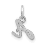 14K White Gold Uppercase Letter A Initial Charm - Image 3