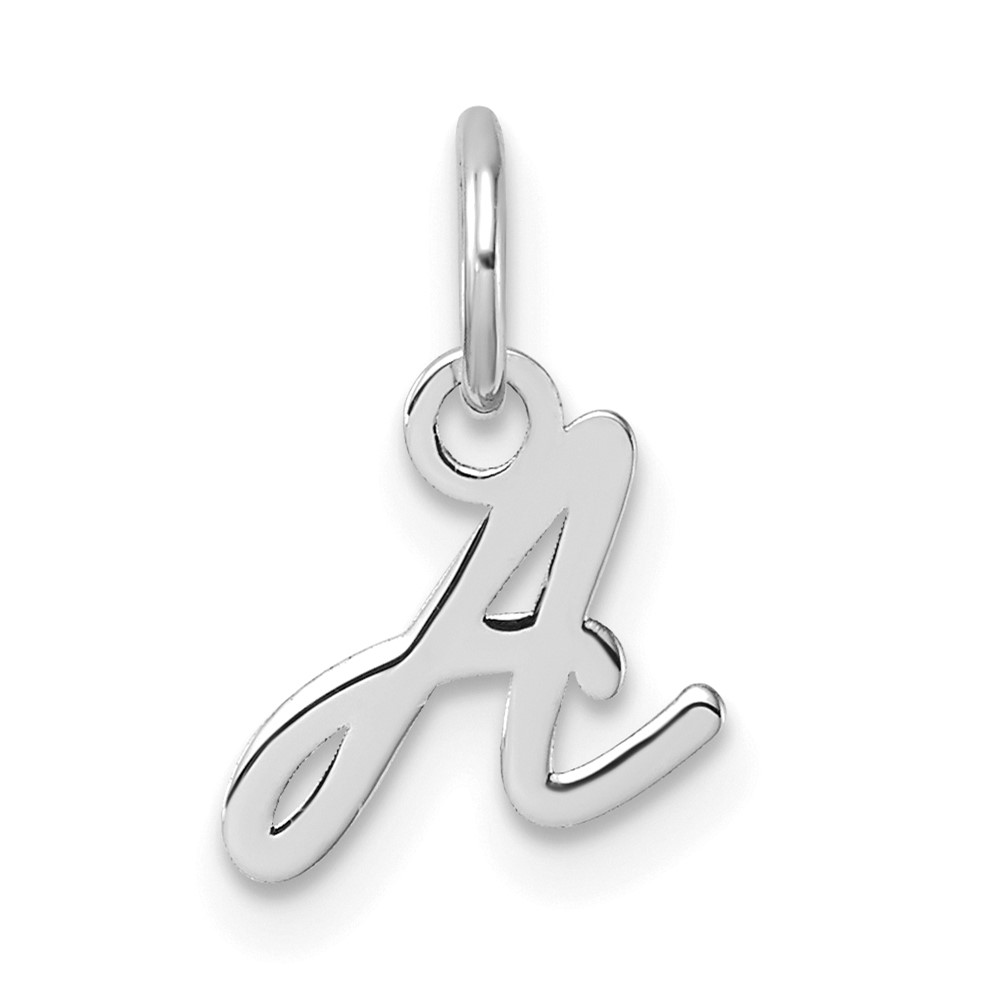 XNA1467W_A.jpg 14K White Gold Uppercase Letter A Initial Charm - Image 1