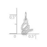 14K White Gold Uppercase Letter G Initial Charm - Image 4