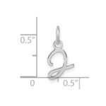 14K White Gold Uppercase Letter J Initial Charm - Image 4