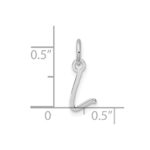 14K White Gold Uppercase Letter L Initial Charm - Image 4