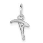 14K White Gold Uppercase Letter T Initial Charm - Image 3