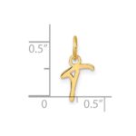 14K Uppercase Letter T Initial Charm - Image 4