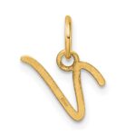 14K Uppercase Letter V Initial Charm - Image 3
