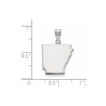 Sterling Silver/Rhodium-plated Arkansas State Pendant - Image 2