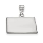 Sterling Silver/Rhodium-plated North Dakota State Pendant