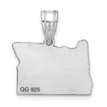 Sterling Silver/Rhodium-plated Oregon State Pendant - Image 4