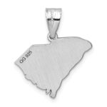 Sterling Silver/Rhodium-plated South Carolina State Pendant - Image 4