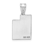 Sterling Silver/Rhodium-plated Utah State Pendant - Image 4