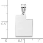 Sterling Silver/Rhodium-plated Utah State Pendant - Image 3