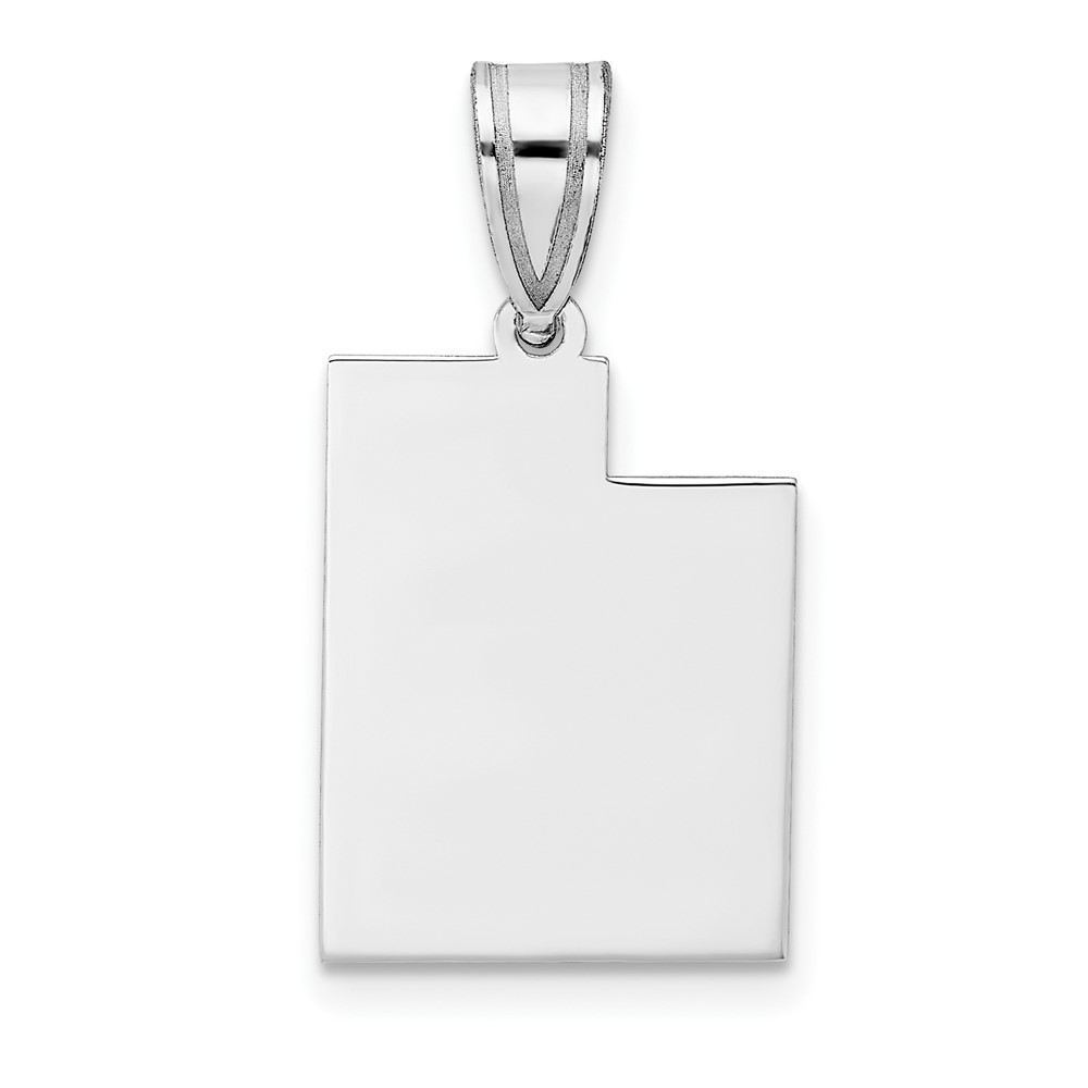 XNA707SS-UT.jpg Sterling Silver/Rhodium-plated Utah State Pendant - Image 1