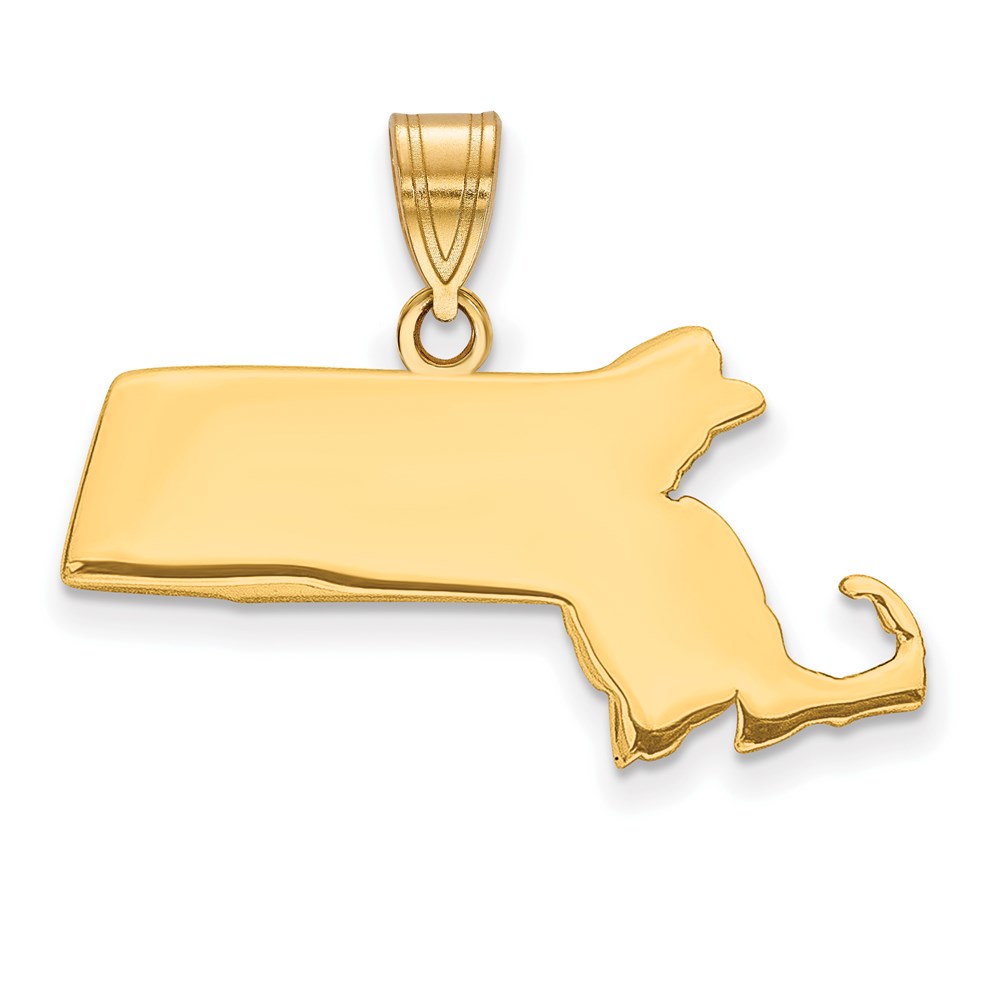 XNA707Y-MA.jpg Sterling Silver/Gold-plated Massachusetts State Pendant - Image 1