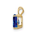 14k 7x5mm Pear Sapphire Pendant - Image 2