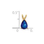 14k 7x5mm Pear Sapphire Pendant - Image 4