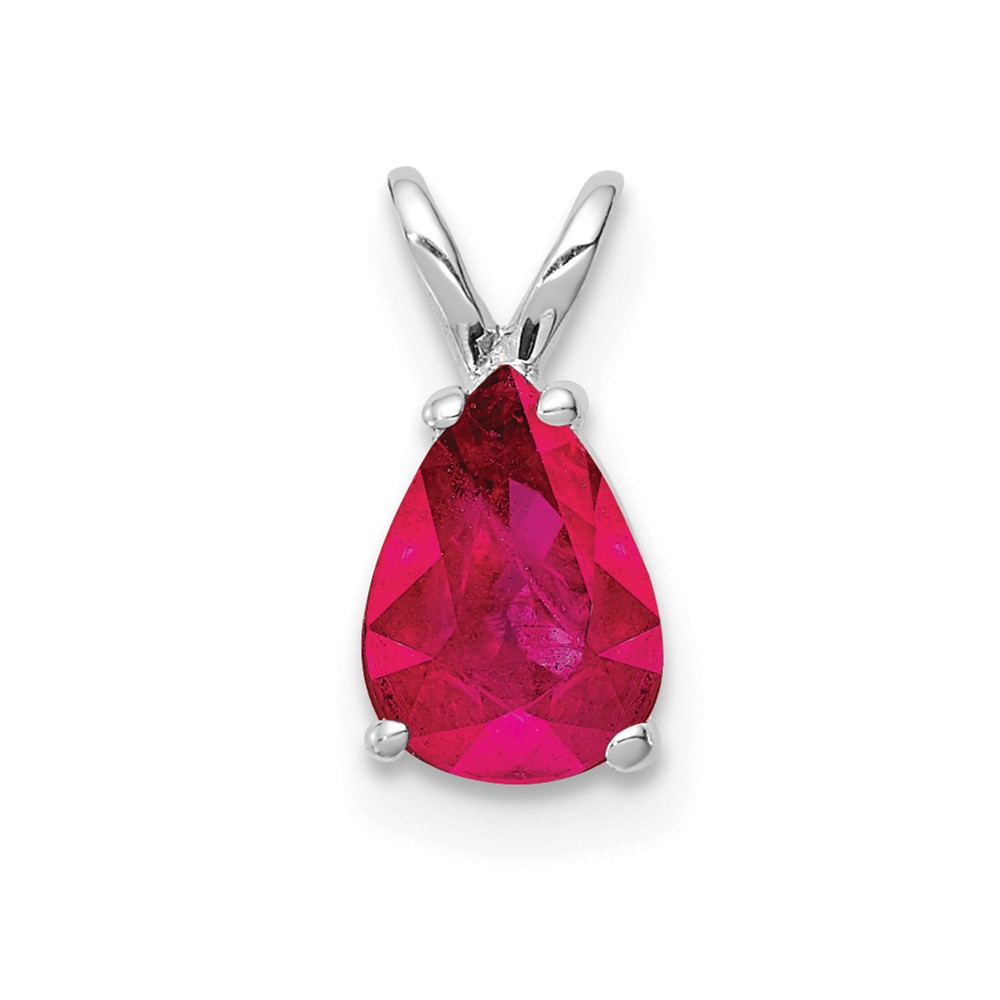 XP1011R.jpg 14k White Gold 7x5mm Pear Ruby Pendant - Image 1