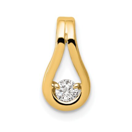 14k Complete 2.8mm A Diamond Teardrop-Shape Slide Fits up to 2mm Regular/6mm Fancy or Reversible Omega